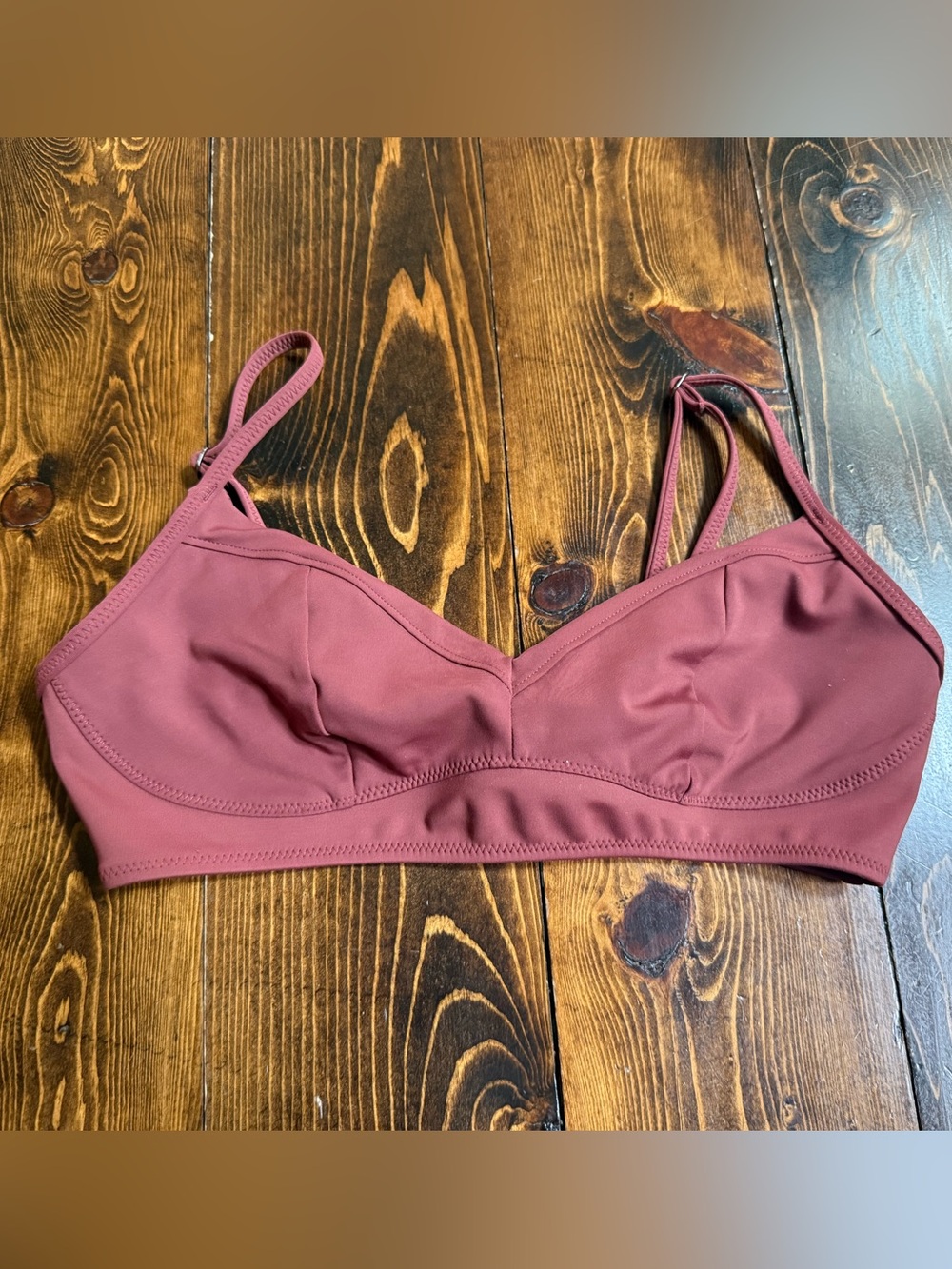 Athleta Brown/Mauve Bikini Top